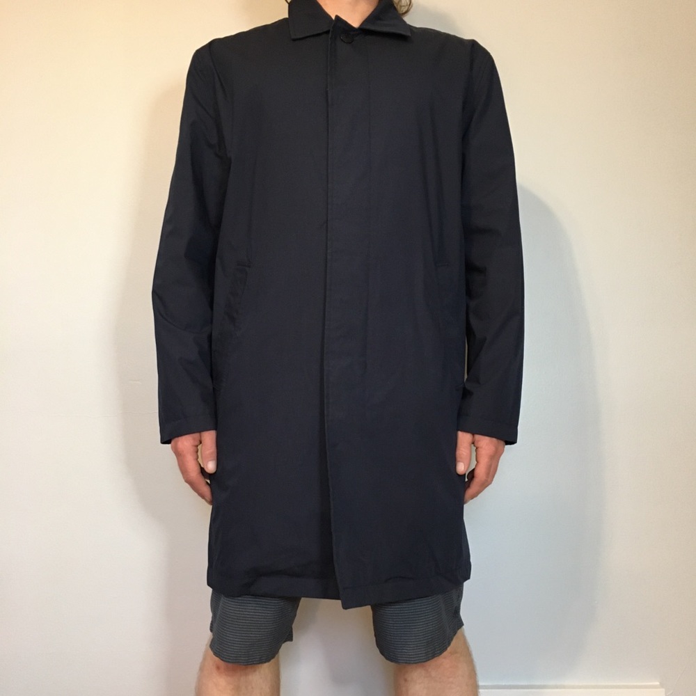 Y2K GAP Navy Blue Men's Trench Coat, L